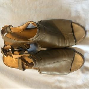 Franco Sarto Taupe Leather Sandals